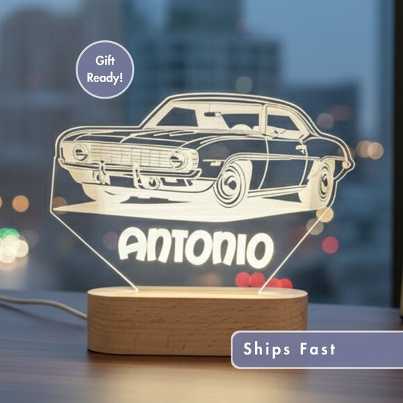 Vintage Car LED Night Light | Custom Classic Car Lamp for Car Lovers - Picture 1 of 8
